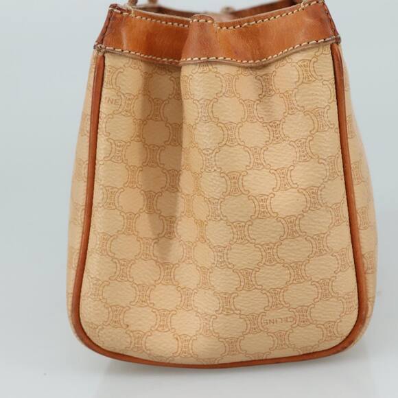 CELINE Macadam Canvas Hand Bag Pvc Leather Beige Brown Gold - Picture 5 of 13